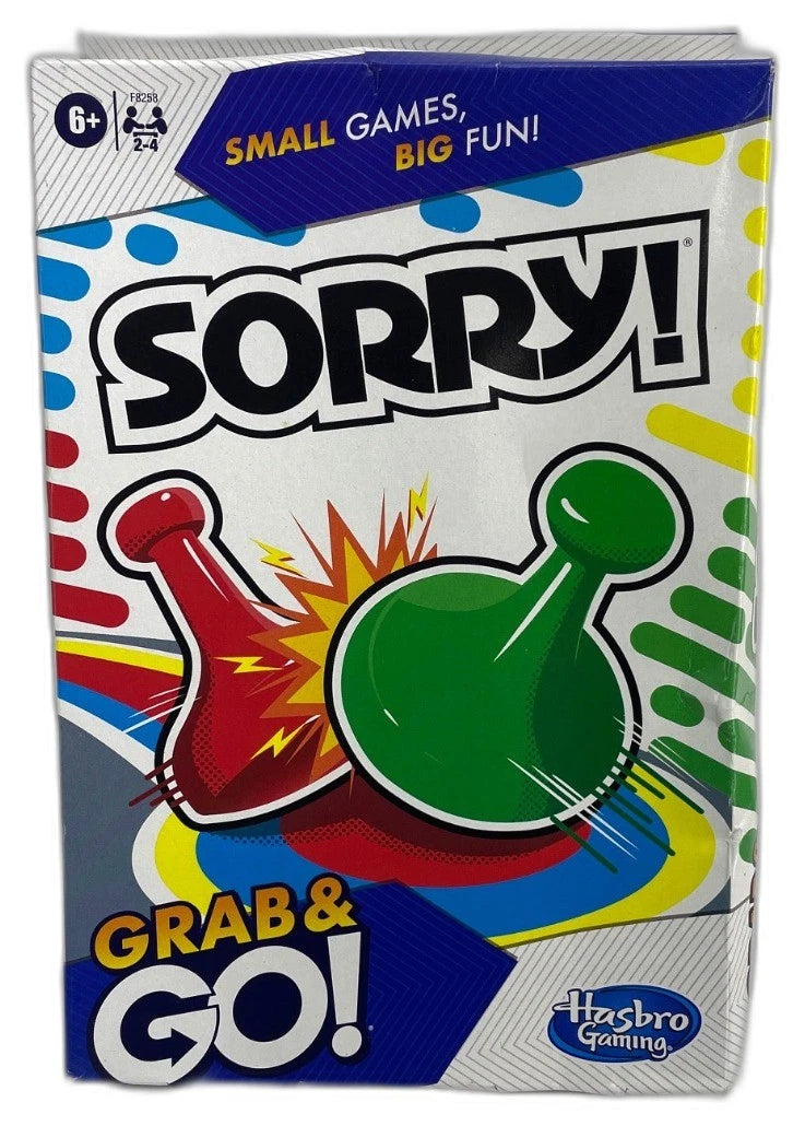 Hasbro Gaming Sorry Grab and Go Board Game Family Fun Play Party Pack of 2 New