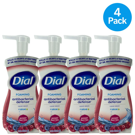 Dial Foaming Antibacterial Hand Wash Power Berries Scent 7.5 oz 4 Pack New