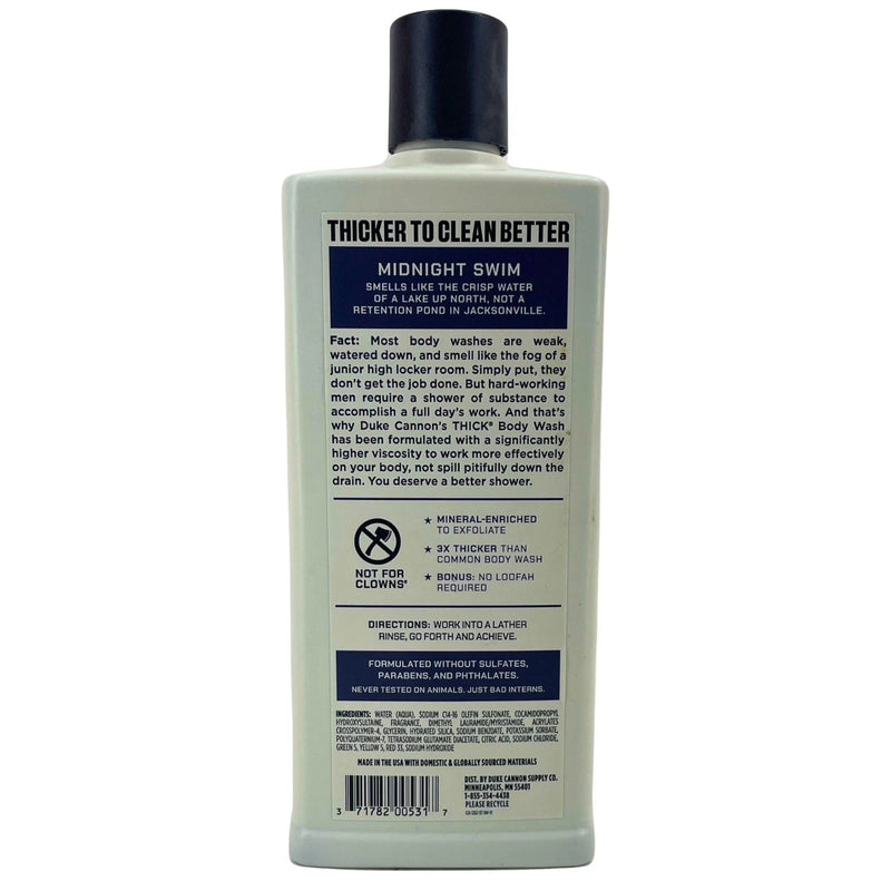 Duke Cannon THICK High Viscosity Body Wash Midnight Swim 18 FL OZ 2 Pack New