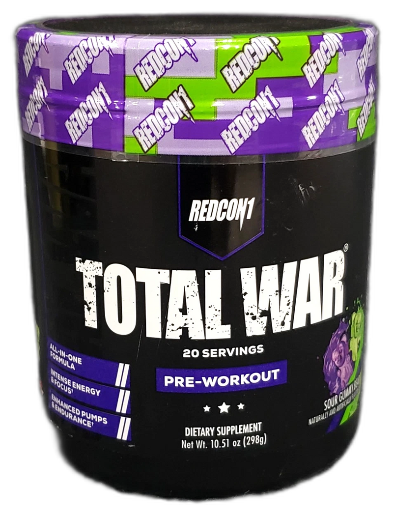 Redcon1 Total War Pre-Workout Powder Sour Gummy Bear Exp 08/27 Pack of 2 New