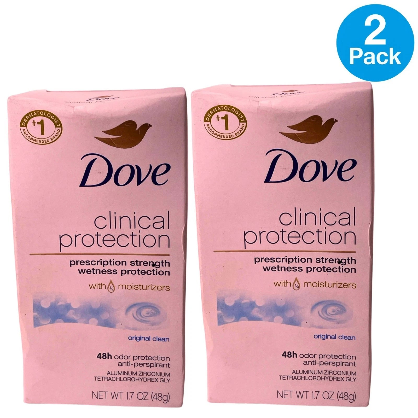 Dove Clinical Protection Antiperspirant 1.7oz 2 Pack Exp 10/2026 New