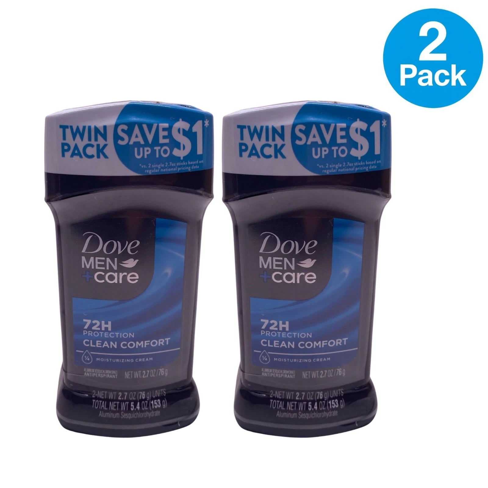 Dove Men+Care Clean Comfort Antiperspirant 2.7 oz 2 Pack New