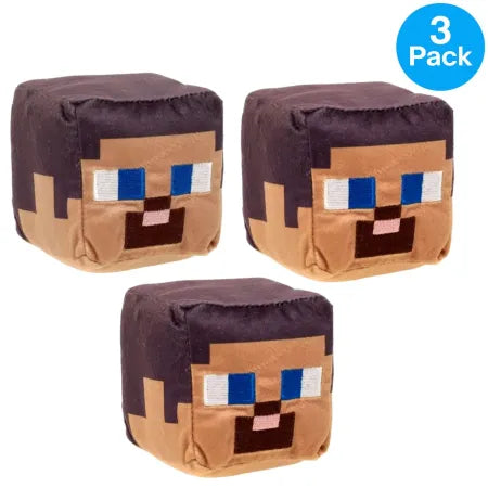 Minecraft Steve Plush Toy Small 3 Pack Mattel - New