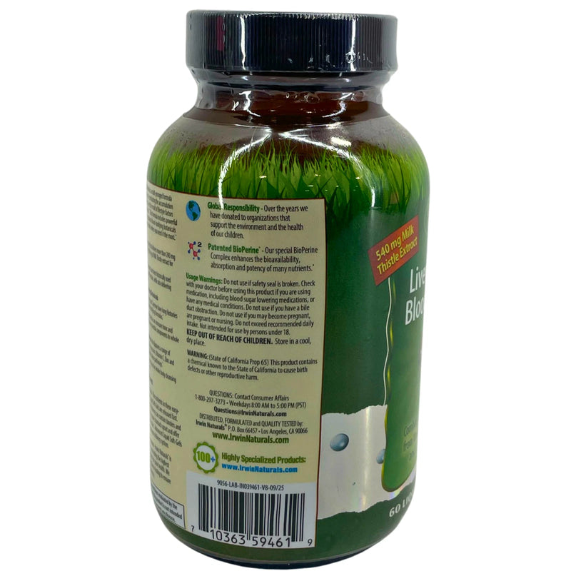 Irwin Naturals Liver Detox & Blood Refresh 60 Liquid Soft-Gels Exp 09/27 1 Pack