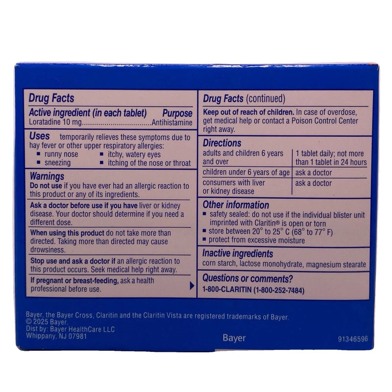 Claritin Loratadine 10 mg 24 Hour Allergy Relief 10 Count 2 Pack New