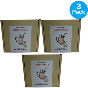 Dossier Ambery Vanilla Eau de Parfum Spray 50ml 1.7 oz 3 Pack New