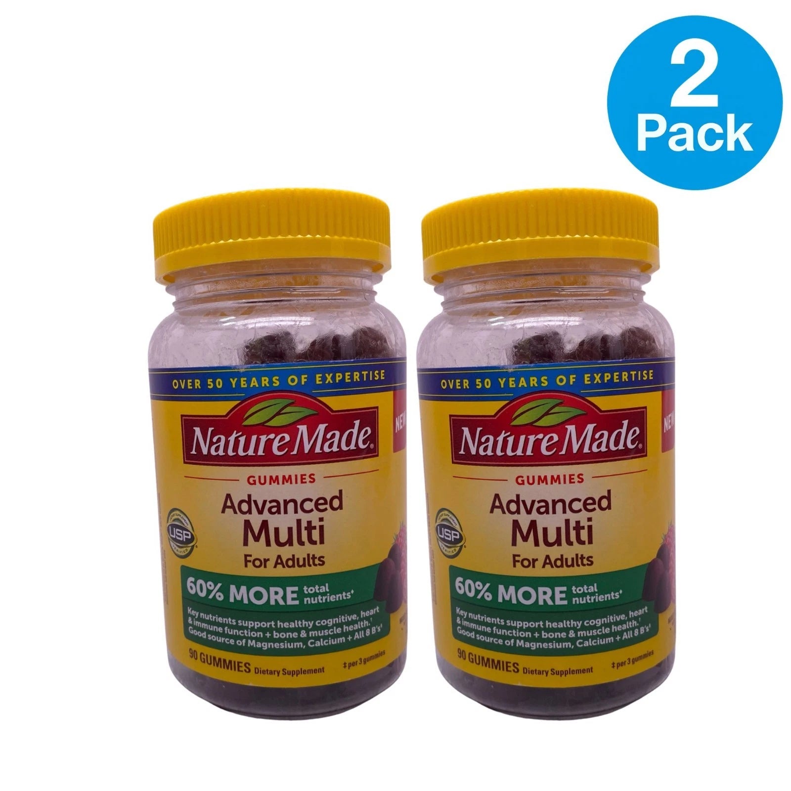 Nature Made Advanced Multi Gummies Adults 90 Ct 2 Pack New Exp 07/2027