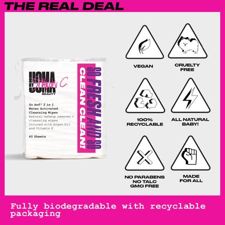 Uoma By Sharon C, Go Awf! 2-In-1 Water Activated Cleansing Pads 40 Pack
