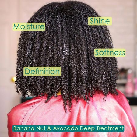 Kurlee Belle Banana Nut & Avocado Deep Treatment, 8 fl oz, All Hair Type, Moisturizing, Unisex