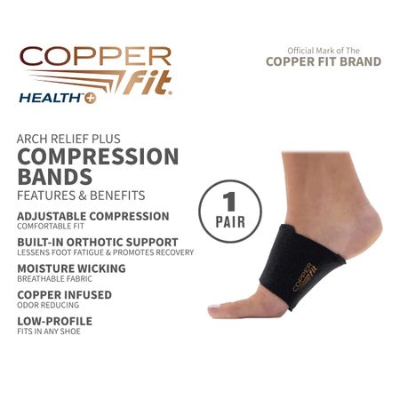 Copper Fit Arch Relief Plus Orthotic Support 2 Wraps 1 Pack New 4