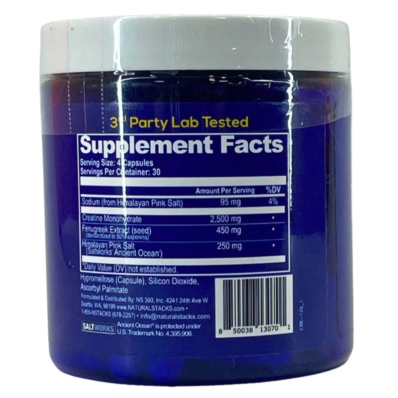 Natural Stacks Creatine+ 120 Capsules 4 Pack New Exp 01/2027
