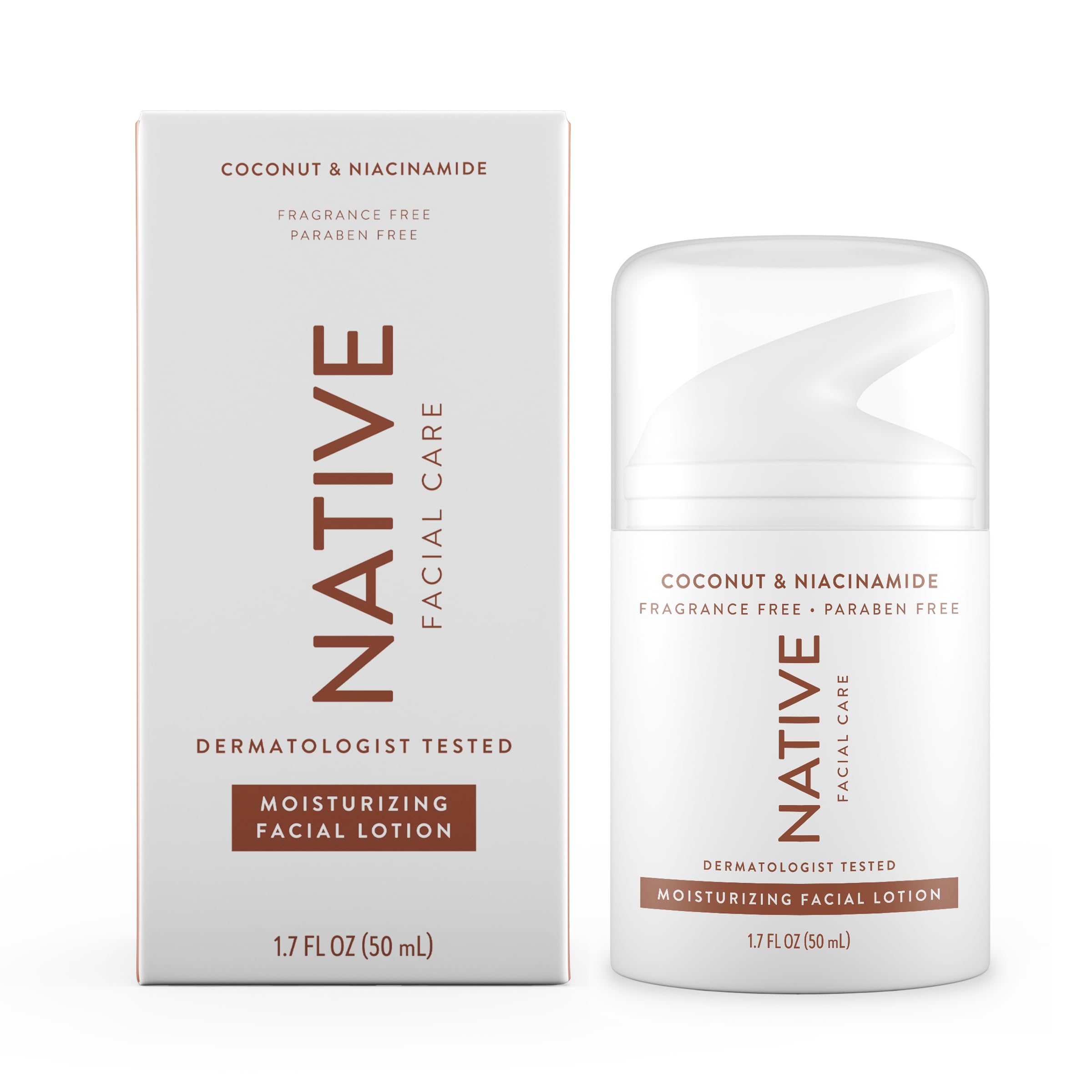 Native Moisturizing Face Moisturizer, with Vitamin B3, for Dry Skin, Paraben Free 1.7 oz