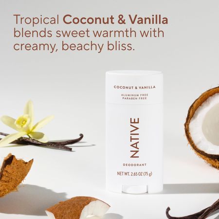Native Deodorant, Aluminum Free, Coconut & Vanilla, Deodorant for Women and Men, 2.65 oz