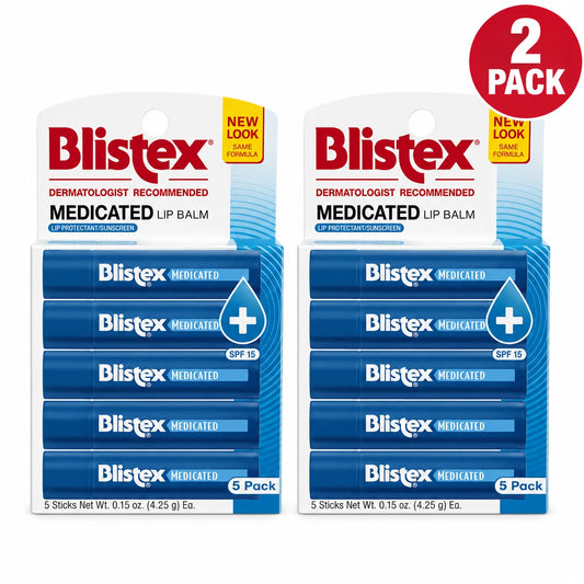Blistex Medicated Lip Balm Lip Protectant Sunscreen SPF 15 2 Pack Exp: 04/28
