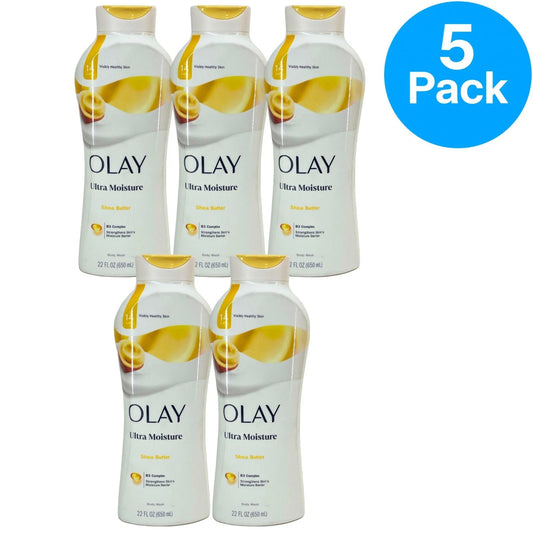 Olay Ultra Moisture Body Wash Shea Butter 22 oz 5 Pack New