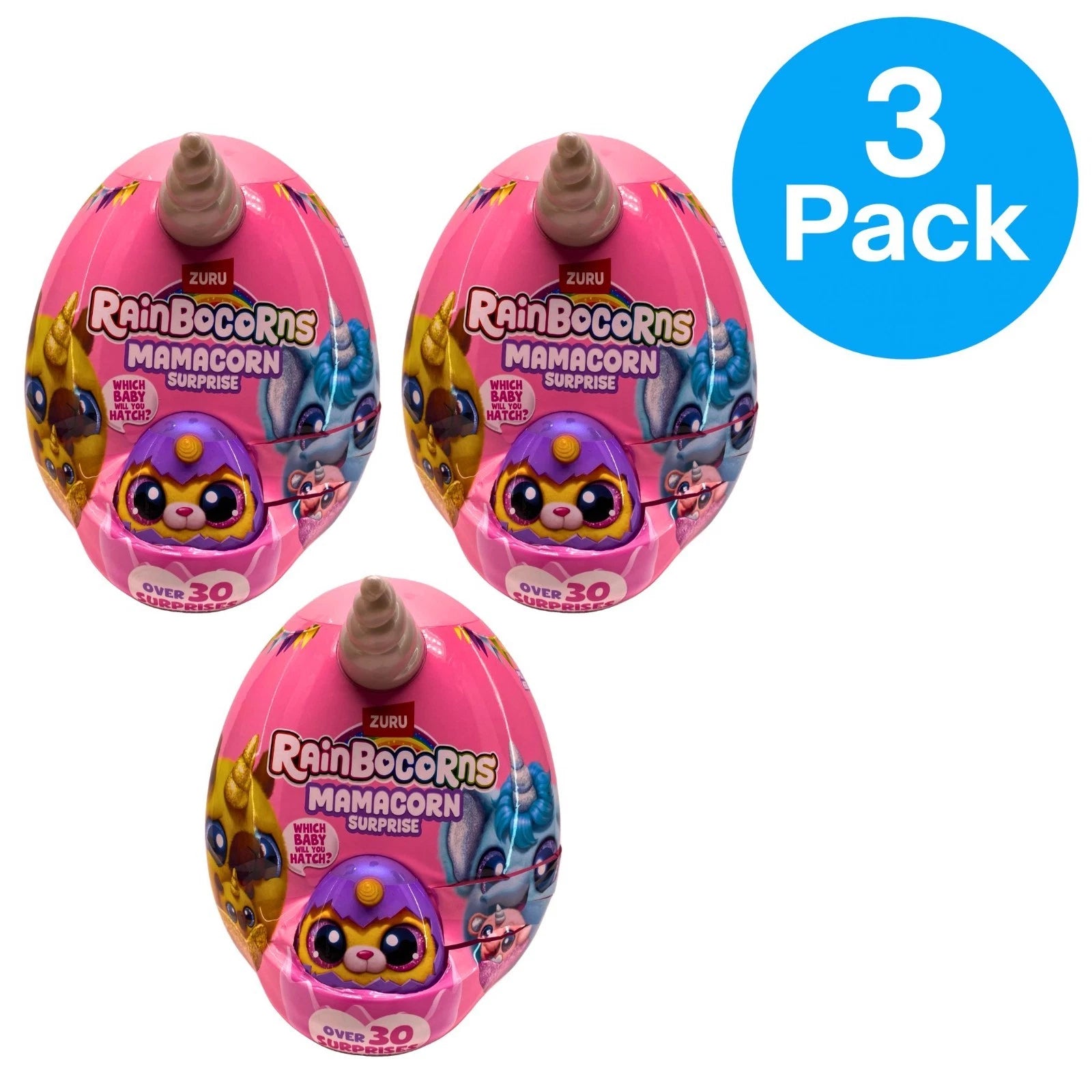 Zuru Rainbocorns Mamacorn Surprise Plush Mystery Egg 3 Pack Bundle Over 30 Surpr 1