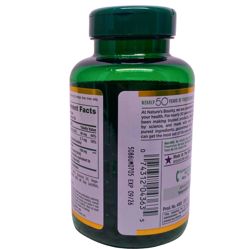 Nature's Bounty Cranberry Fruit 4200 mg Equivalent with Vitamin C 250 Softgels