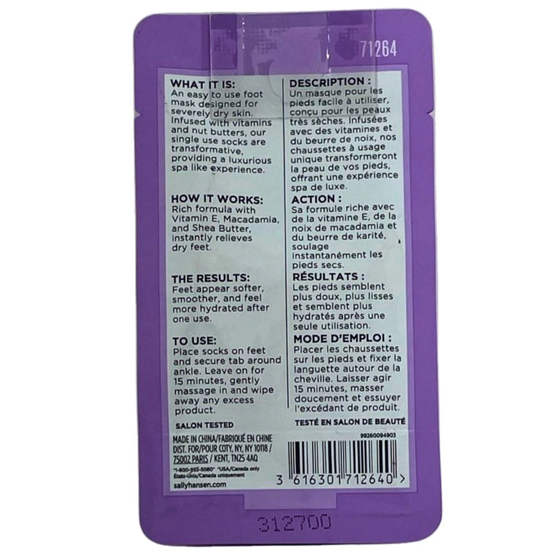 Sally Hansen Hydrating Foot Mask 0.87 Oz 5 Pack New