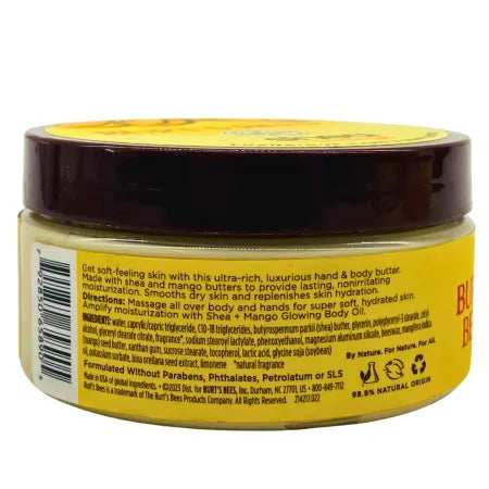 Burt’s Bees Shea Mango Hand & Body Butter 6.5oz – 3 Pack – New 3