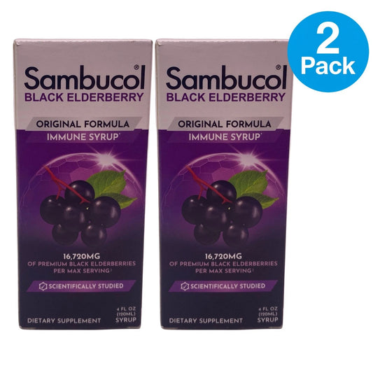 Sambucol Black Elderberry Immune Syrup 4 fl oz 2 Pack New