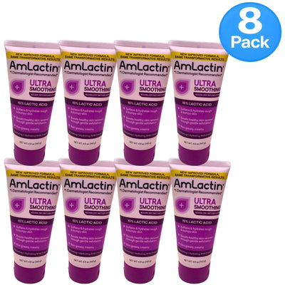 AmLactin Ultra Smoothing Cream 15% Lactic Acid Rough Dry Patches 4.9oz 8 Pack