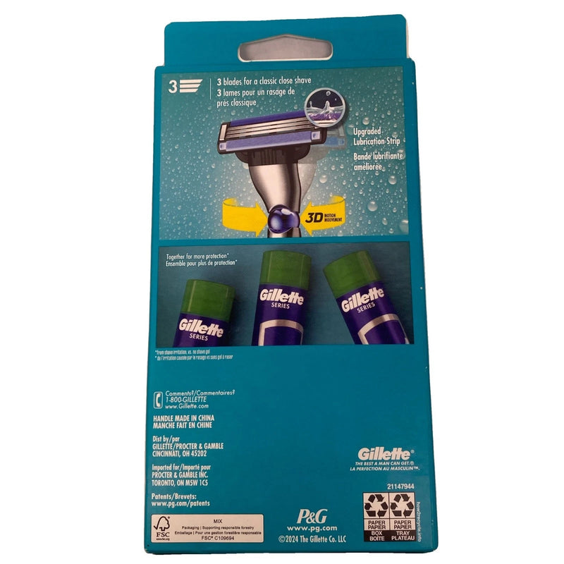 Gillette Mach3 Razor Handle + 2 Cartridges Men 4 Pack New