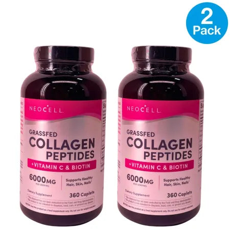 NeoCell Collagen Peptides 6000mg 360 Caplets 2-Pack New EXP 09/2028