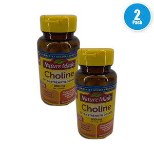 Nature Made Choline Extra 800mg 120 120 Total Exp 01/27 Pack of 2 New