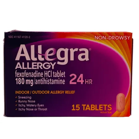 Allegra Allergy 24HR 180mg 15 Tablets 4 Pack Non-Drowsy New