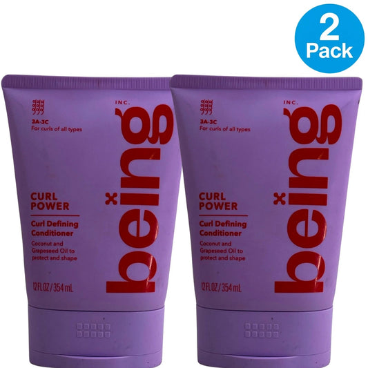 Being Curl Power Curl Defining Conditioner Coconut Grapeseed Oil 2 Pack New