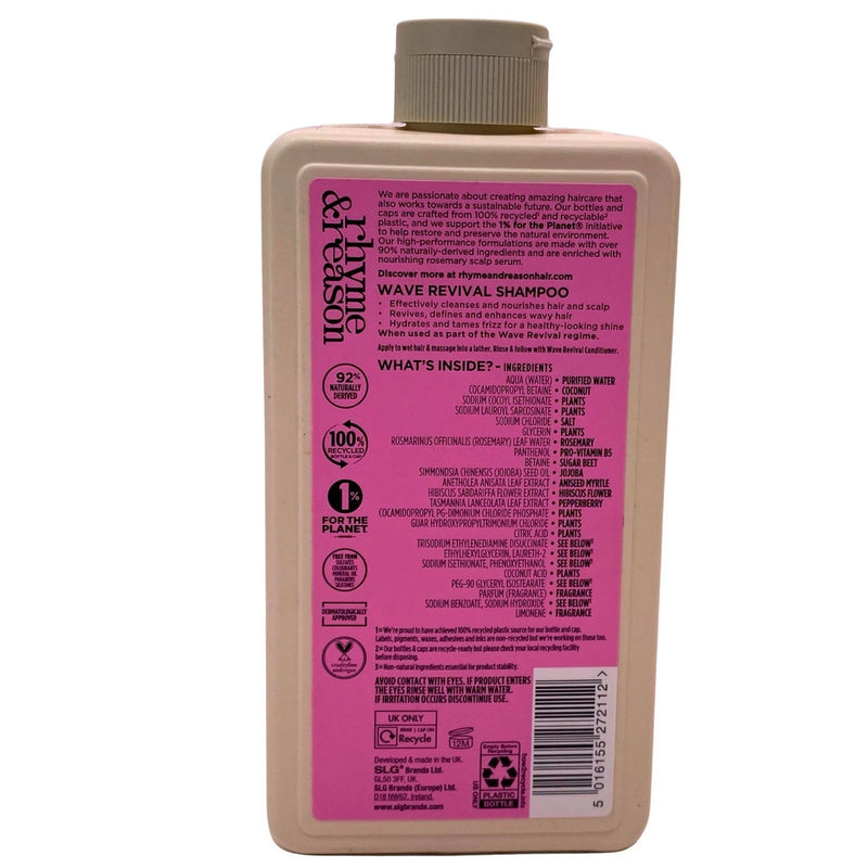Rhyme & Reason Wave Revival Shampoo for Wavy Hair Rosemary Serum 12oz 6 Pack