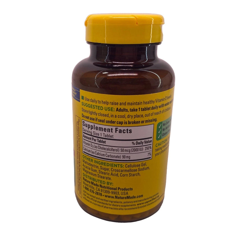 Nature Made Vitamin D3 2000 IU 50mcg 400 Tablets Immune Support 5 Pack New