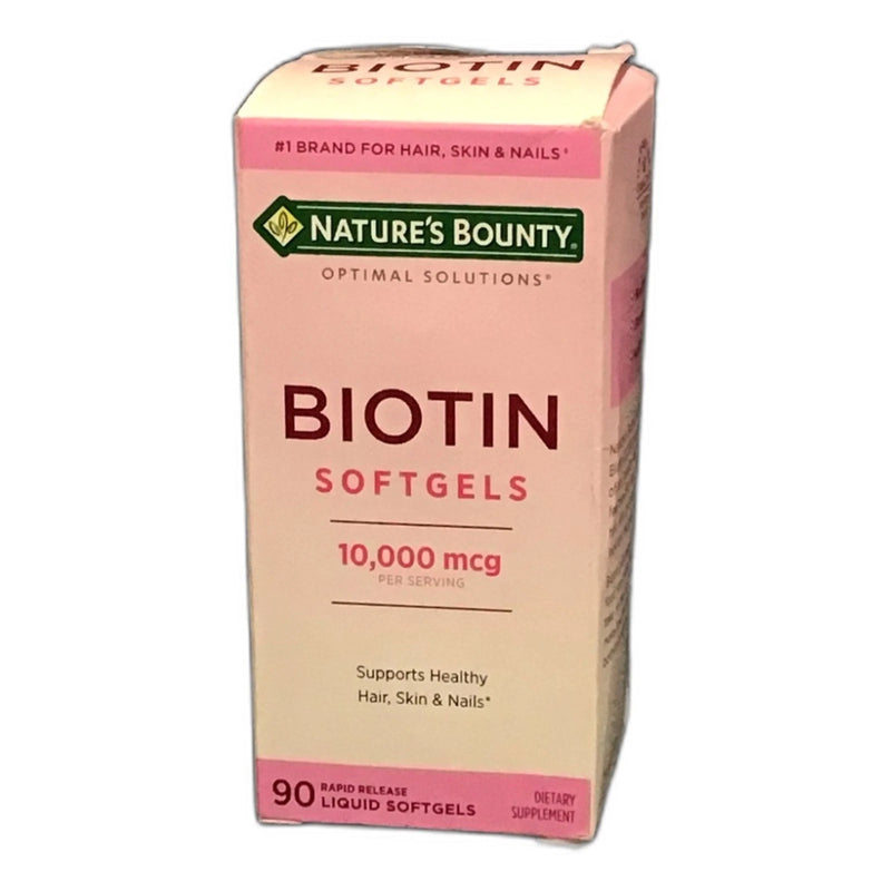 Nature's Bounty Biotin 10000 mcg Hair Skin Nails 90 Softgels Exp 12/27 New