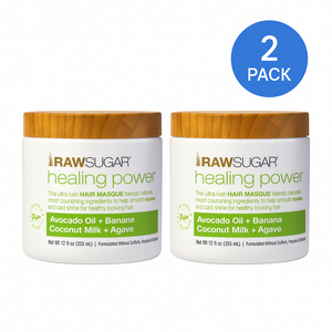 Raw Sugar Hair Masque Healing Power 12 oz 2 Pack Avocado Banana New