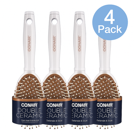 Conair Double Ceramic Detangling Brush 4 Pack New