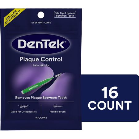 DenTek Easy Brush Plaque Control Interdental Cleaners Tight 16 Count package