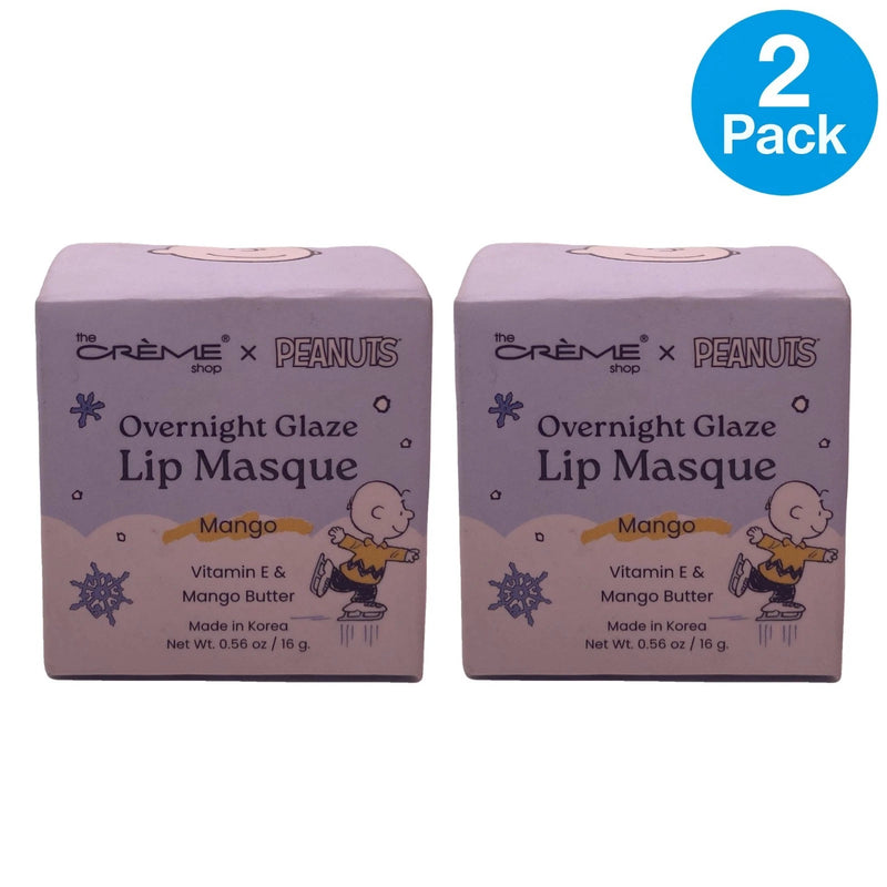 The Crème Shop x Peanuts Overnight Glaze Lip Masque Mango 0.56 oz 2 Pack New