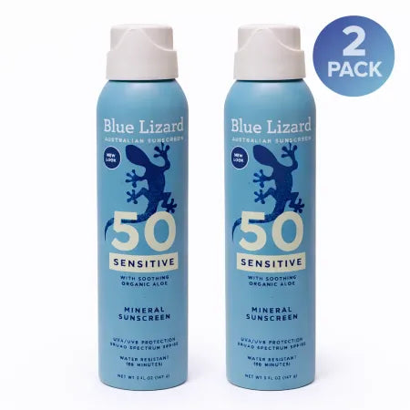 Blue Lizard Sensitive Mineral Sunscreen Spray SPF 50 5oz 2 Pack New Exp: 12/26