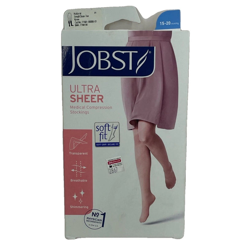 JOBST UltraSheer 15-20 mmHg Knee High Small Closed Toe Natural 1 Pack New