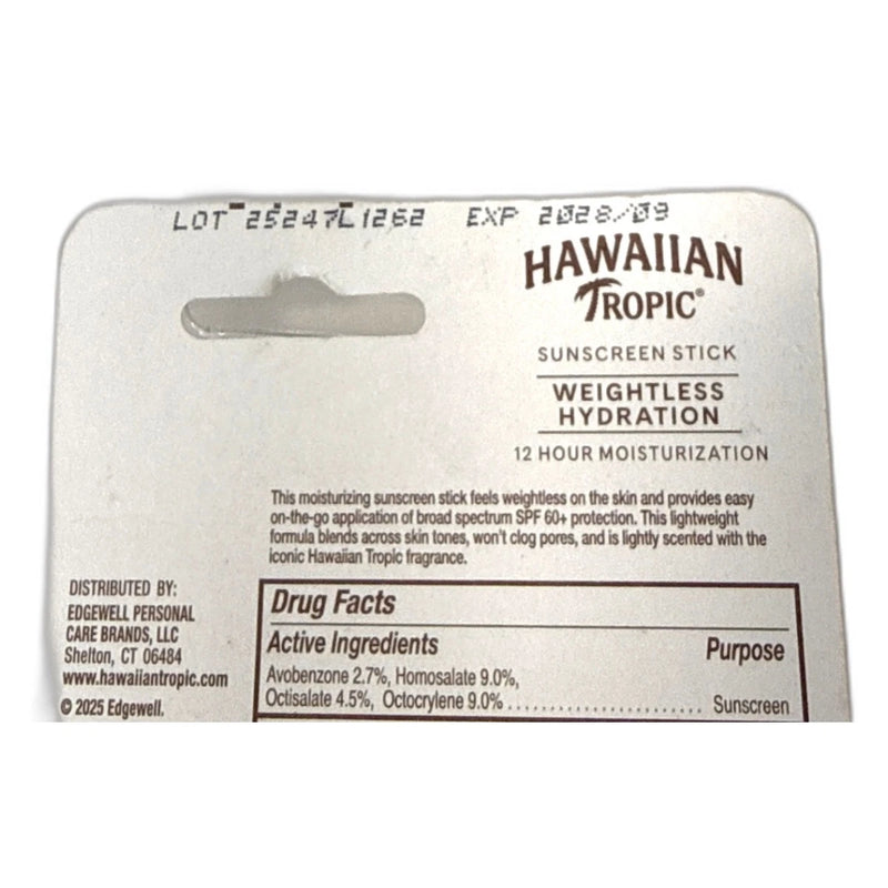 Hawaiian Tropic Weightless Hydration Stick SPF Sunscreen Exp 09/28 Pack of 6 New