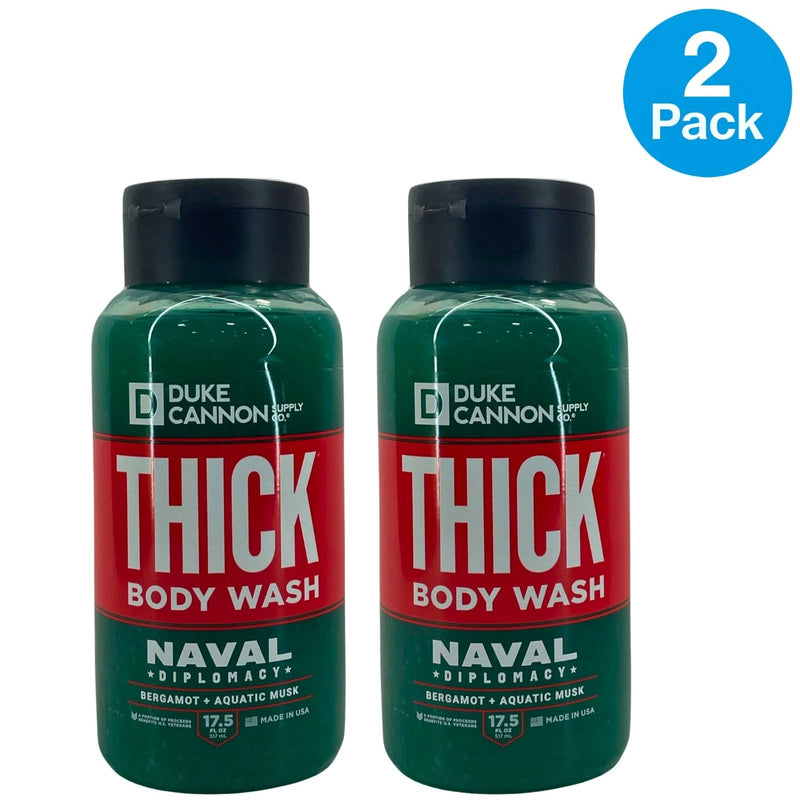 Duke Cannon THICK Body Wash Naval Diplomacy Bergamot & Aquatic Musk 17.5 oz 2 Pk
