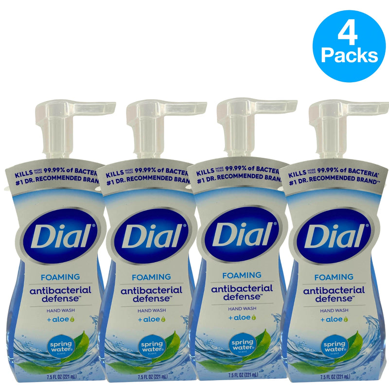 Dial Foaming Antibacterial Hand Wash Spring Water Scent 7.5 oz 4 Pack New