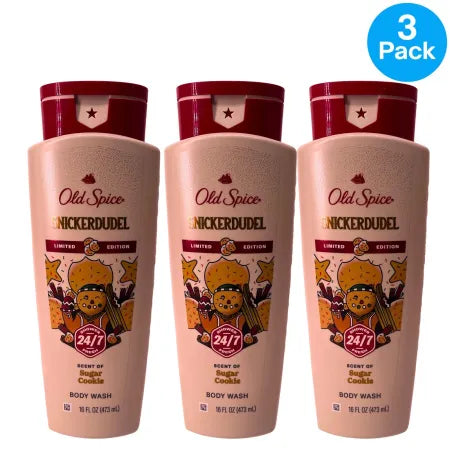 Old Spice Snickerdudel Body Wash Sugar Cookie Scent 16oz Limited Edition 3 Pack