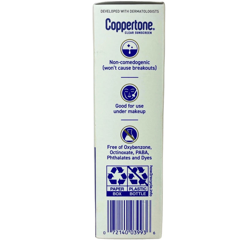 Coppertone Every Tone Clear Sunscreen Face Invisible Finish Broad Spectrum SPF60
