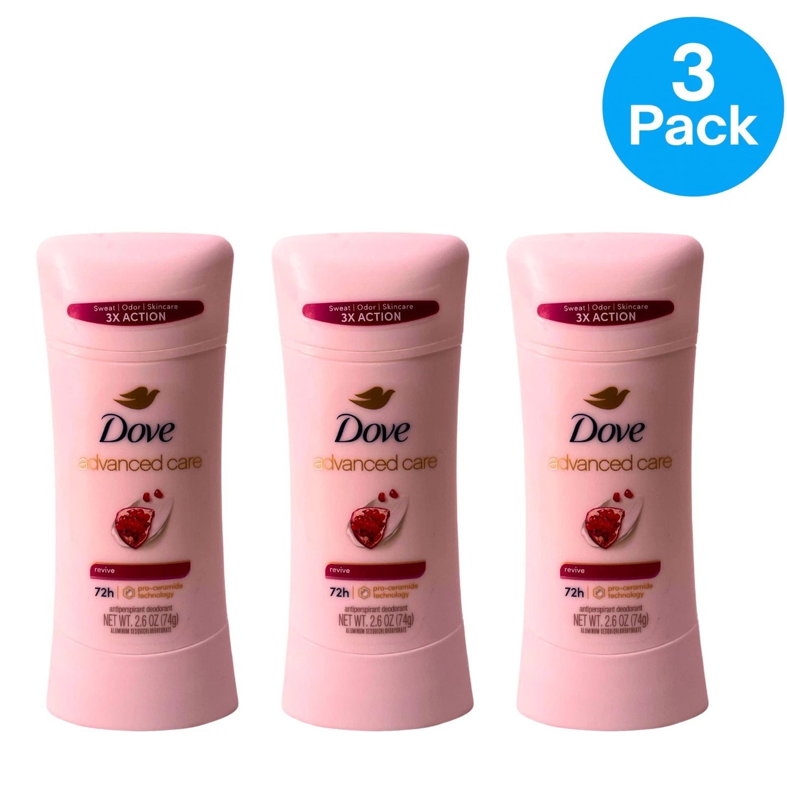 Dove Advanced Care Revive Deodorant 2.6oz 3 Pack New Exp 10/2027