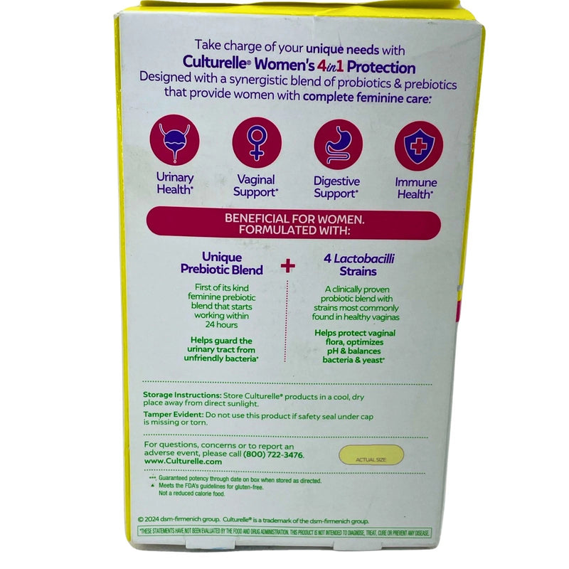 Culturelle Women's 4in1 Protection Probiotics 50 Cap 2 Pack Exp 08/27 New
