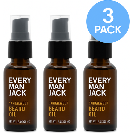 Every Man Jack Sandalwood Beard Oil 1oz 3 Pack New