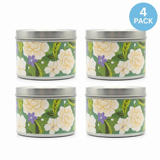 French Countryside Scented Candle in Decorative Tin 5oz Home Decor 4 Pack by Complete Home