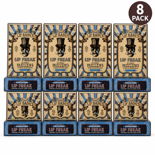 Dr. Lip Bang's Coco-Loco-Mint natural buzzing lip balm 8 pack with coconut, mint flavors