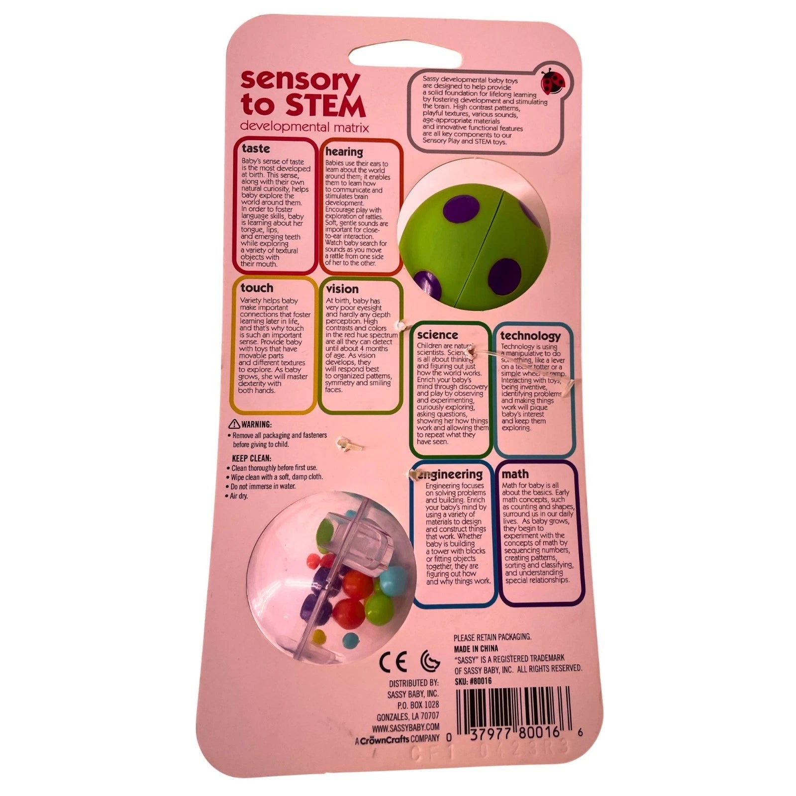 Sassy Spin Shine Rattle Baby Toy Sensory STEM 3 Pack New